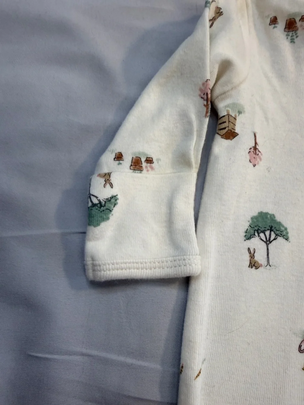 Carter's Cream Footed One-Piece with Tiny Woodland Motif - Picture 4 of 4